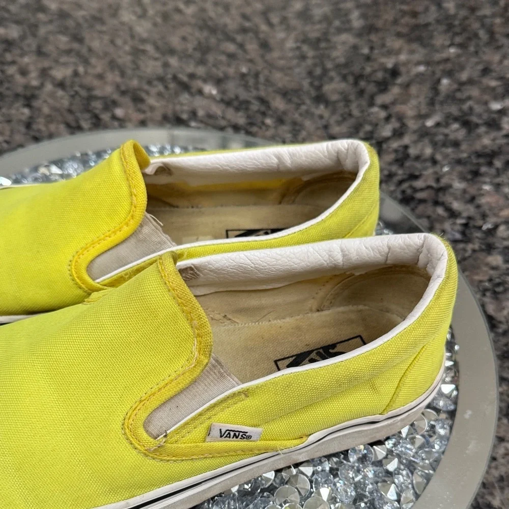 Vans Vibrant Yellow Canvas Slip-Ons M9 W10.5